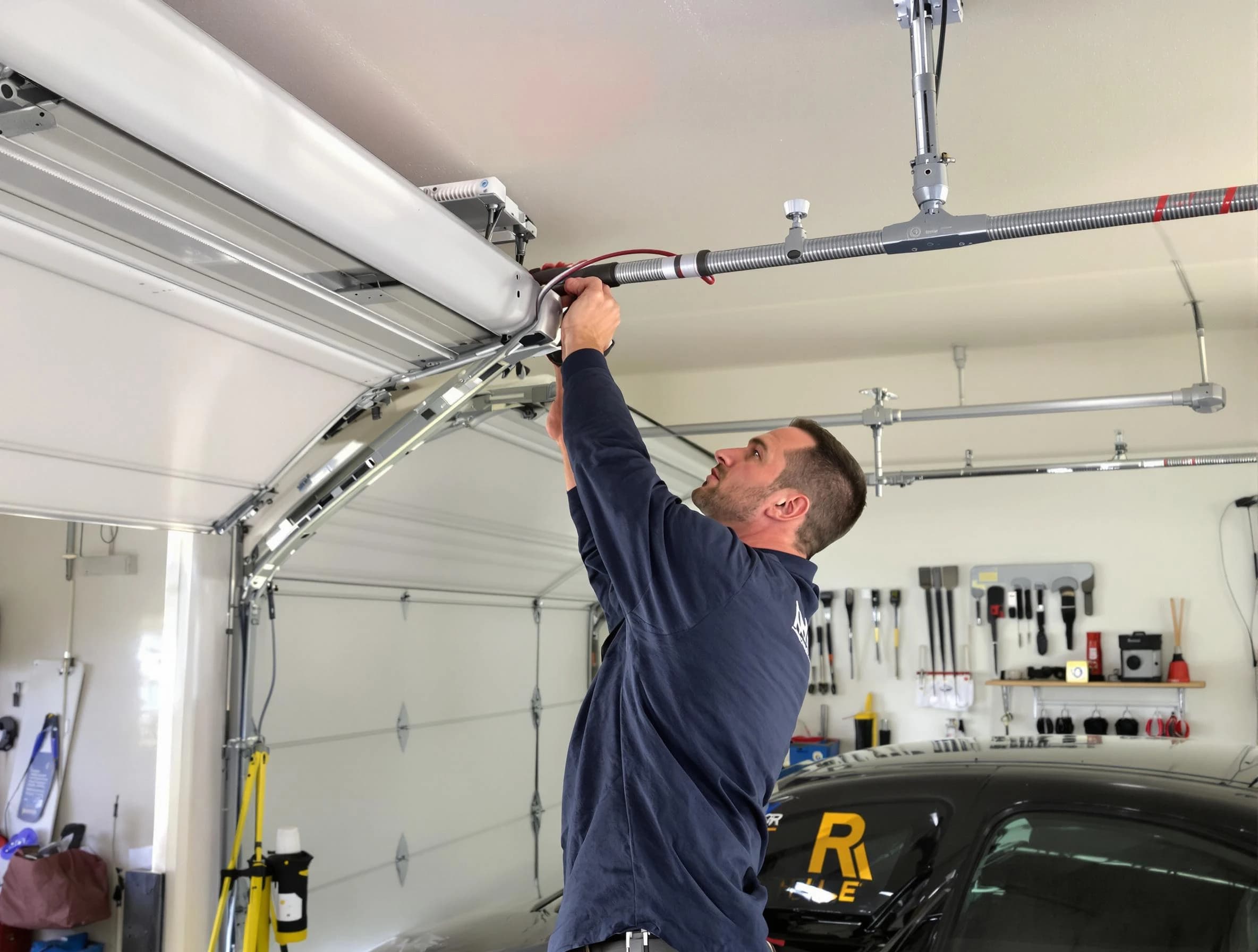 Durham Garage Door Repair technician performing garage door cable repair in Durham