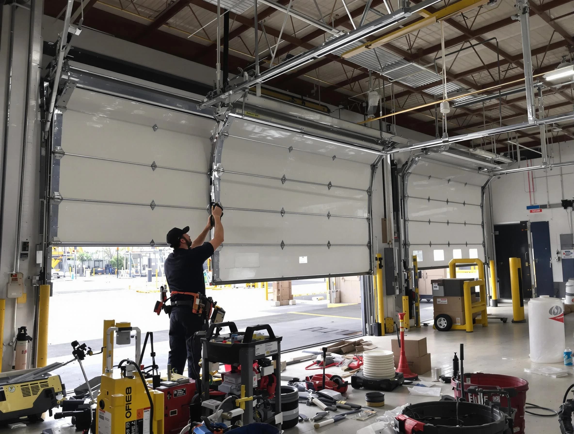 Durham Garage Door Repair technician performing commercial garage door repair in Durham