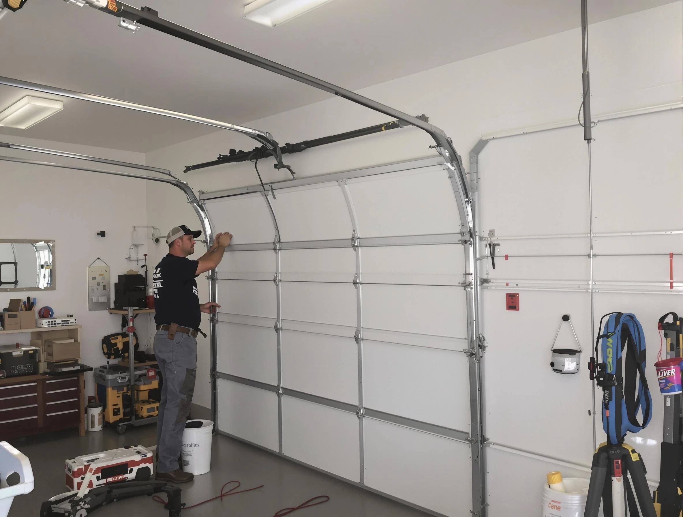 Durham Garage Door Repair team installing new garage door in Durham