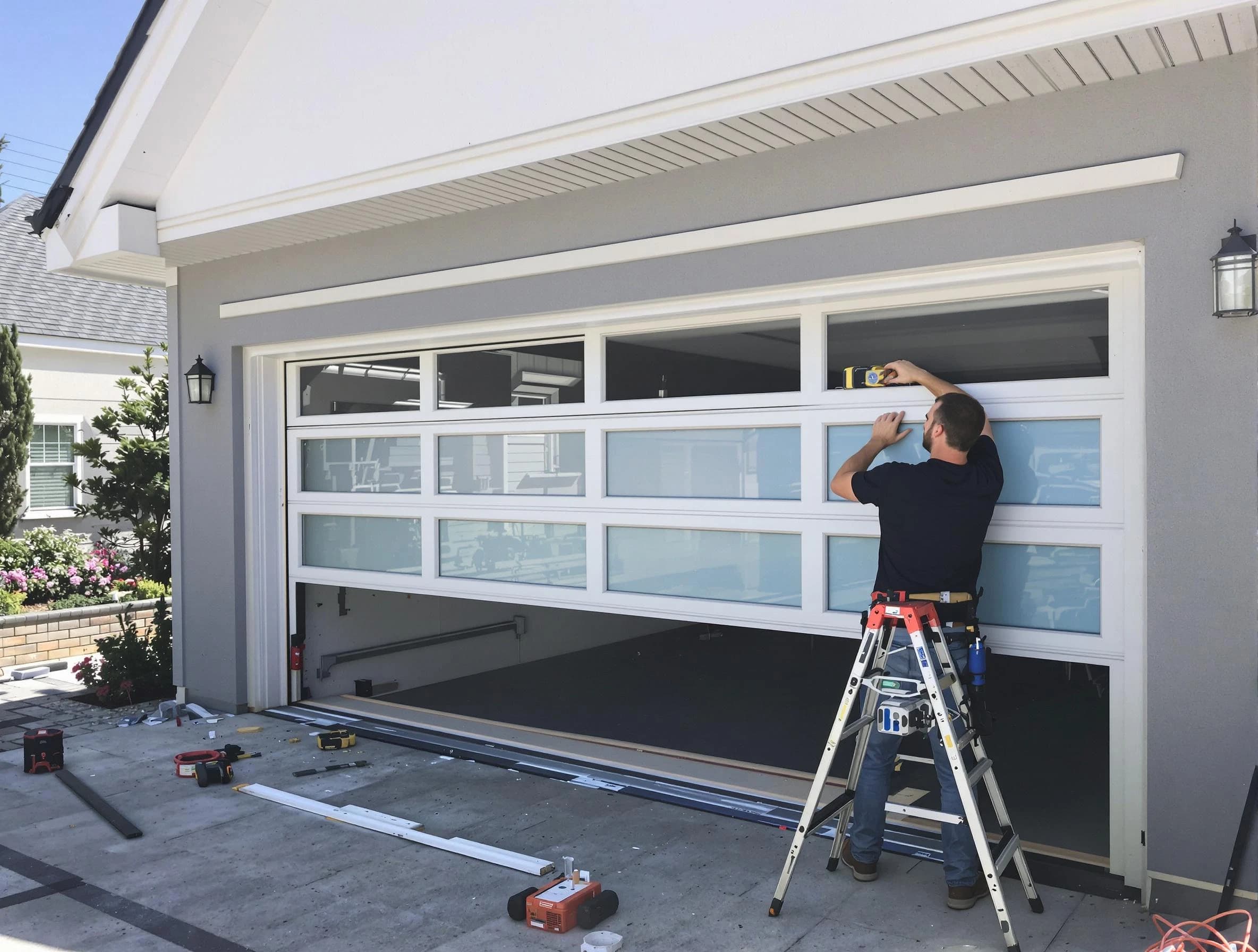 Durham Garage Door Repair team performing garage door replacement in Durham