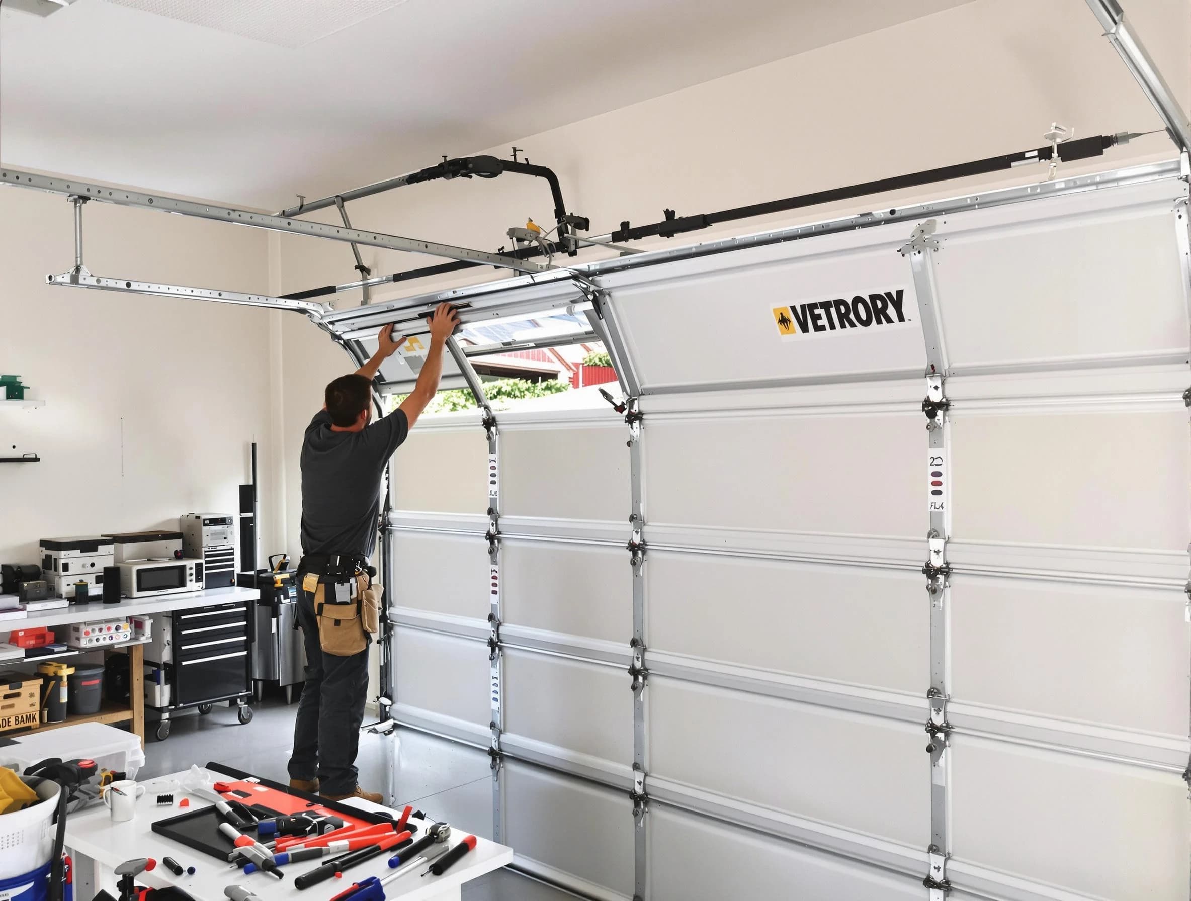 Durham Garage Door Repair technician performing section replacement in Durham