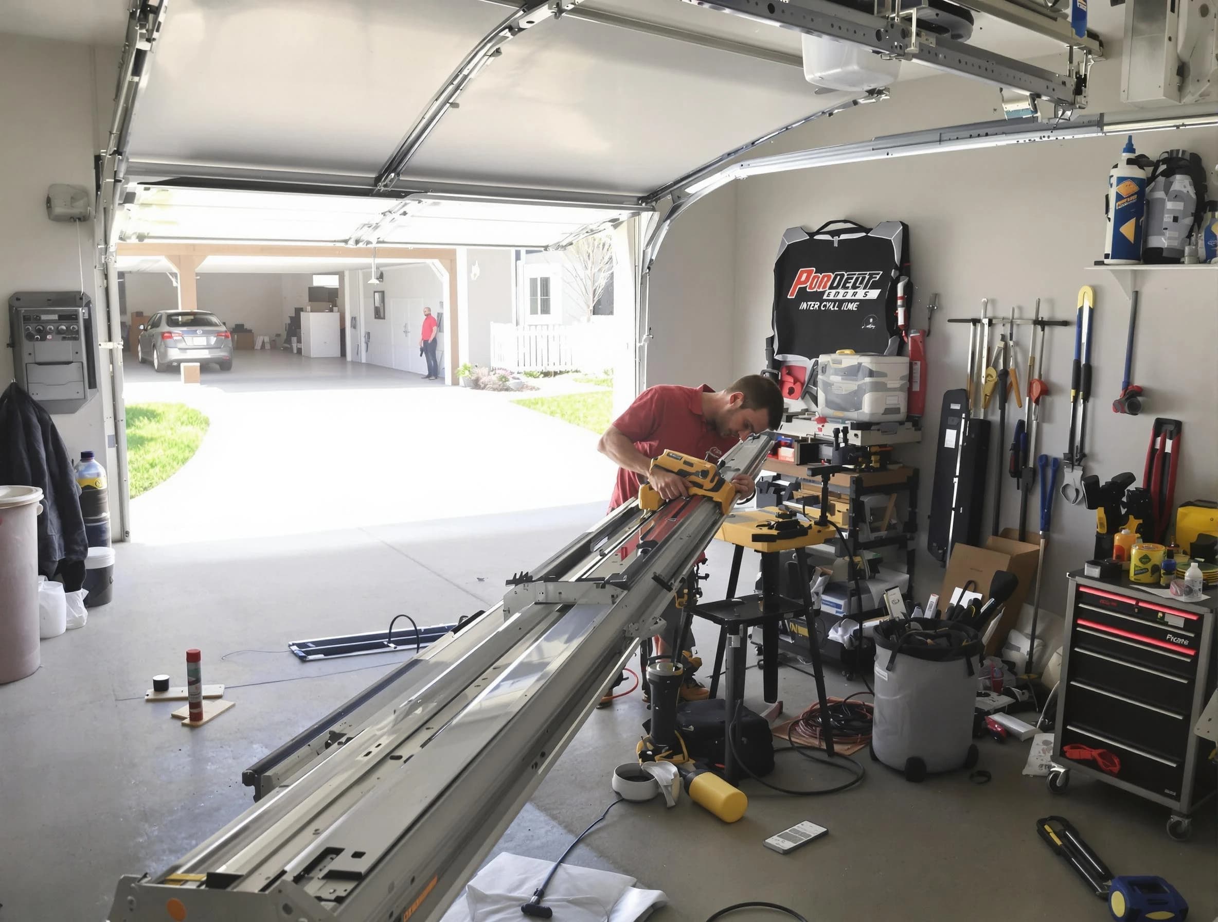 Durham Garage Door Repair expert performing track repair in Durham